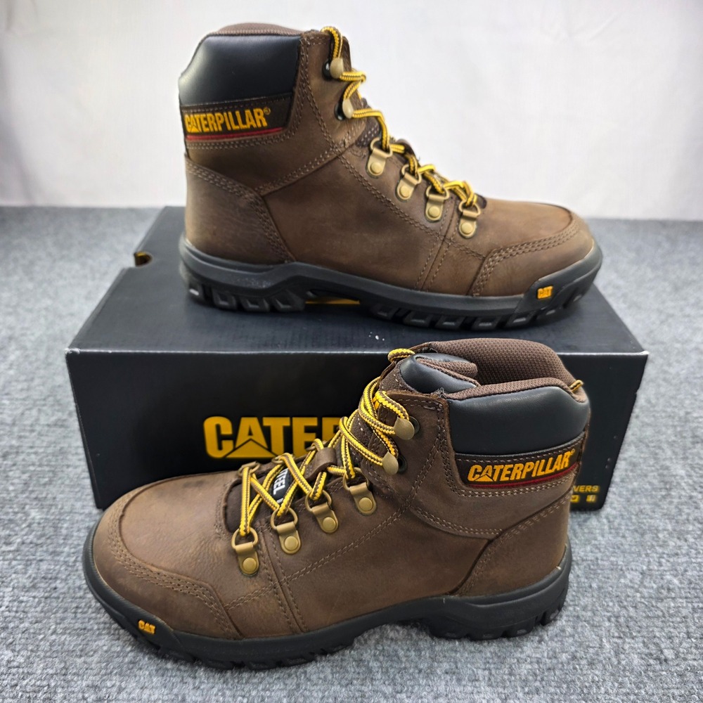 Caterpillar Outline‎ Steel Toe Work Boot Men's Size 7 NIB Seal Brown